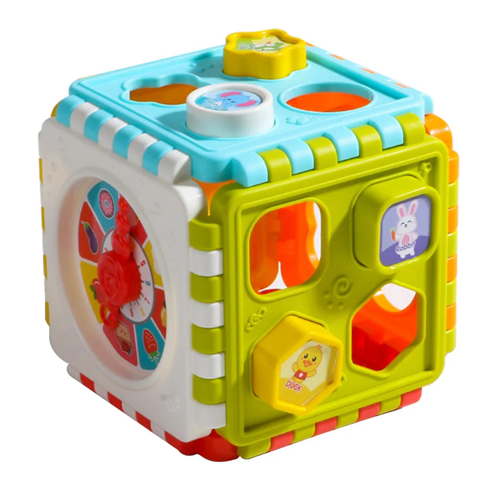 SmartCube | Spielerisches Lernen - Montessori Aktivitätswürfel mit Formen, Farben und Uhr
