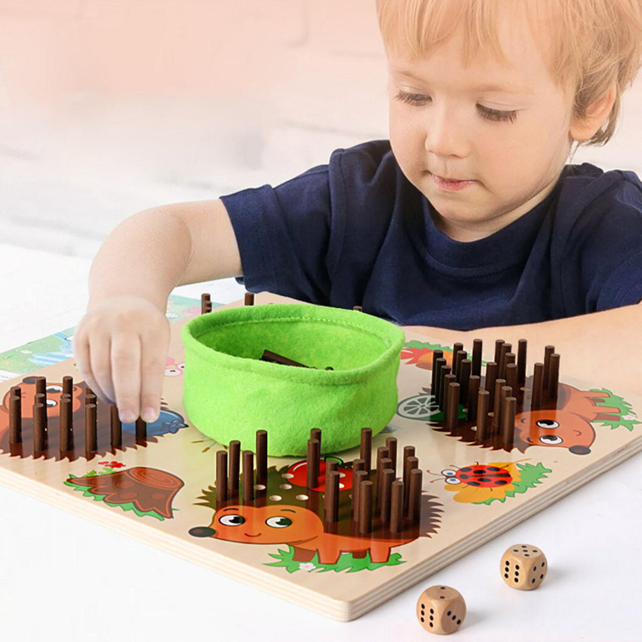 Ecotoys TelEgeltje | Zählen lernen wird zum Spiel! - Holz-Zählspiel für Kleinkinder