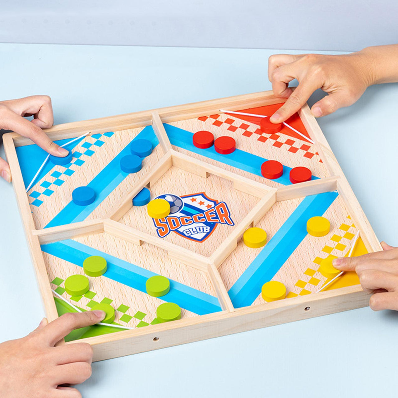 EcoToys EduPlay | Educatief en Vermakelijk - Houten 2-in-1 Bordspel voor Familiaal Plezier