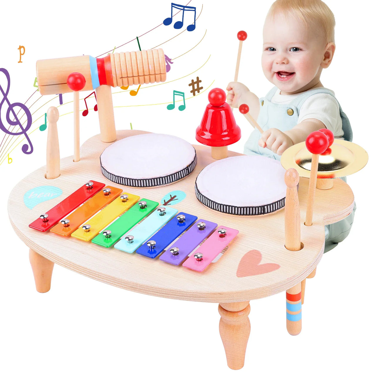 MelodyMix | Scopri ritmo e suono - Set di strumenti musicali in legno per bambini