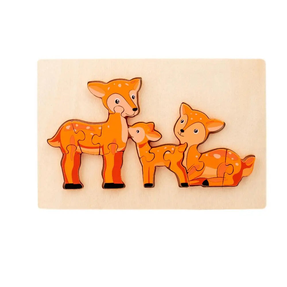 WildPuzzle | Divertimento animale - Puzzle Montessori in legno con animali
