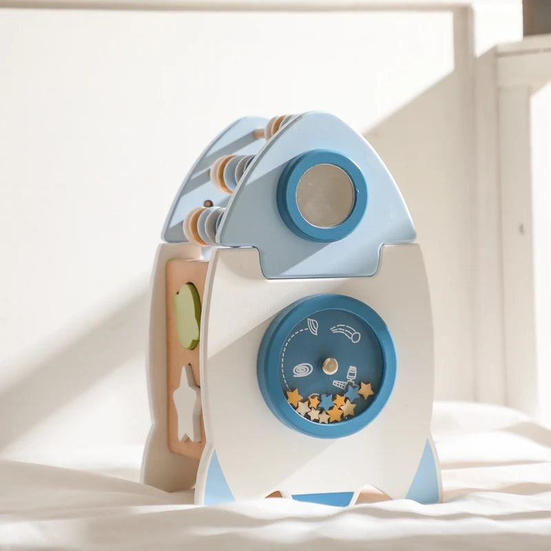 EcoToys SpaceBlocks | Educatie en Plezier - Houten Raket Blokken Set