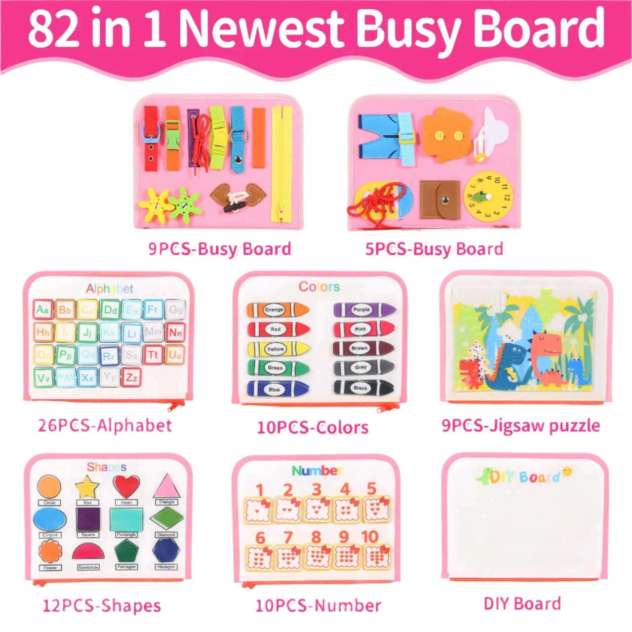 BusyBuddy | Entdecken und Lernen - Montessori Aktivitätenboard für Kleinkinder