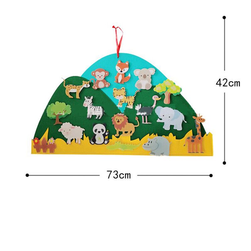 FilzSpaß | Lehrreicher Spaß - Montessori Tiere Filz Spielbrett für Kleinkinder