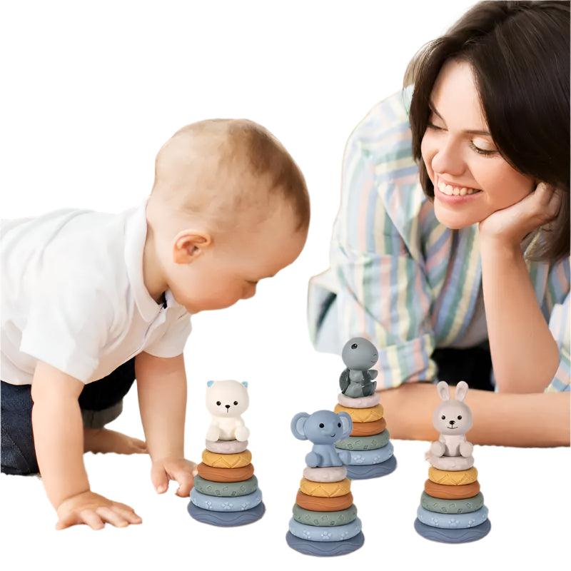 Soft Stacker | Spielerisch entdecken - Montessori Stapelringe für Babys