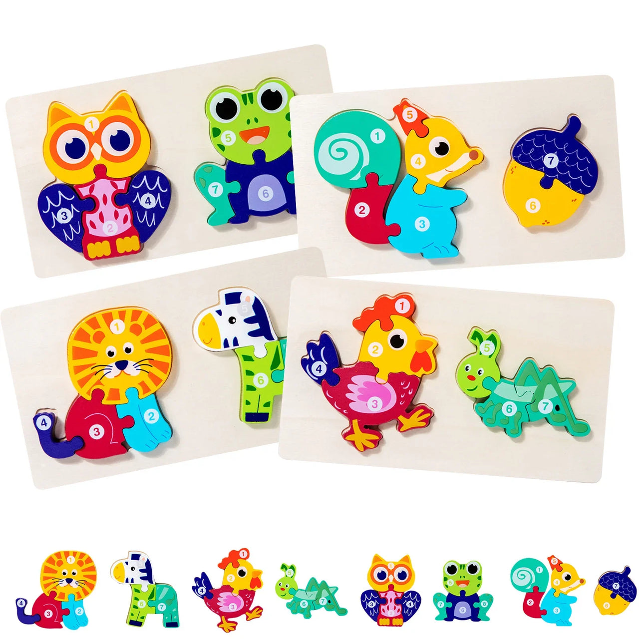 LifeCycle Puzzel | Impara e scopri - Puzzle ciclo di vita degli animali in legno