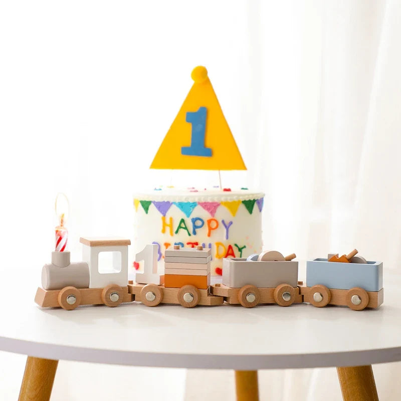 ChooChooParty | Cztery w stylu - Drewniany pociąg urodzinowy dla dzieci