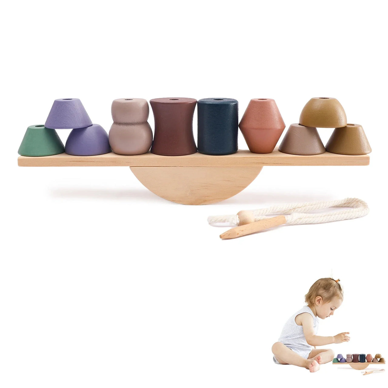 ForestBalance | Stack, string and play - Wooden balance game with forest animals