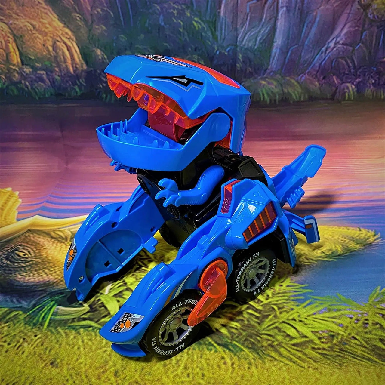 Dinosaurier-Auto | Bildungsreich und Spaßig – LED-Fernbedienung