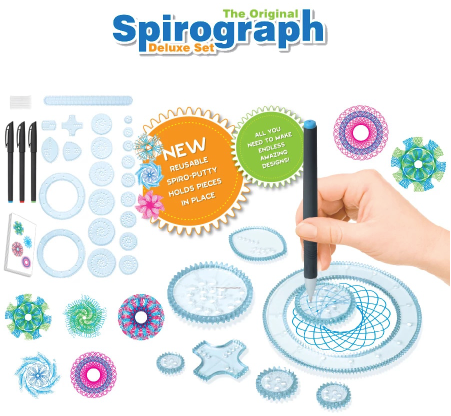 SpiroCraft | Diversão Criativa - Conjunto de Desenho Espiral com 27 Acessórios para Crianças