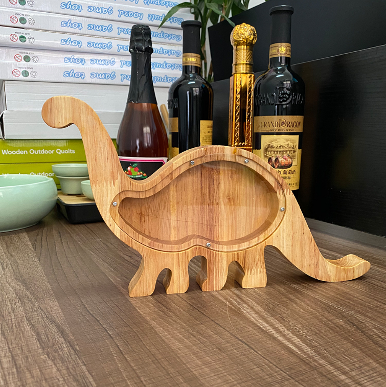 EcoToys Cofre de Madeira | Design Divertido de Animais - Estimula a Poupança e a Criatividade nas Crianças