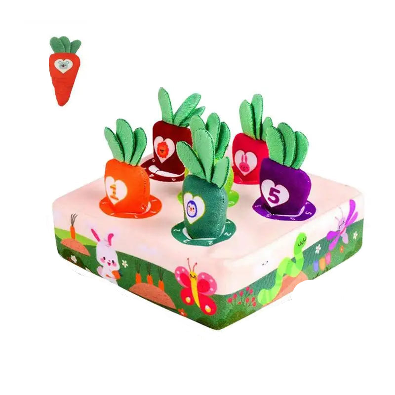 CarrotHunt | Playful sniffing fun - Interactive plush carrot play mat for small animals