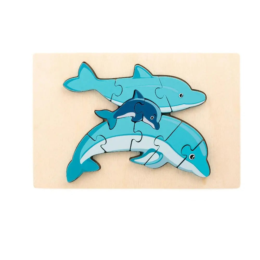 WildPuzzle | Divertimento animale - Puzzle Montessori in legno con animali