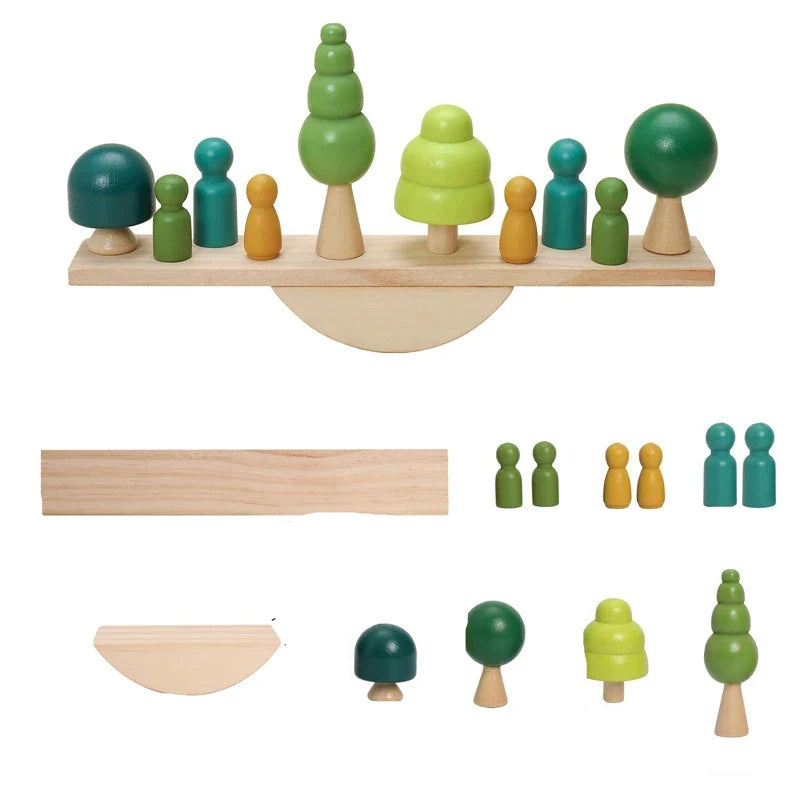 ForestBalance | Stack, string and play - Wooden balance game with forest animals