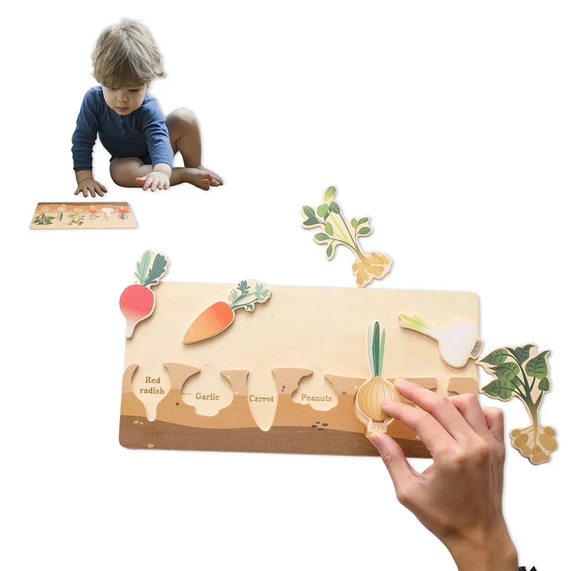 MemoGroei | Spielerisches Lernen - Holz Montessori Gedächtnisspiel und Bauklötze