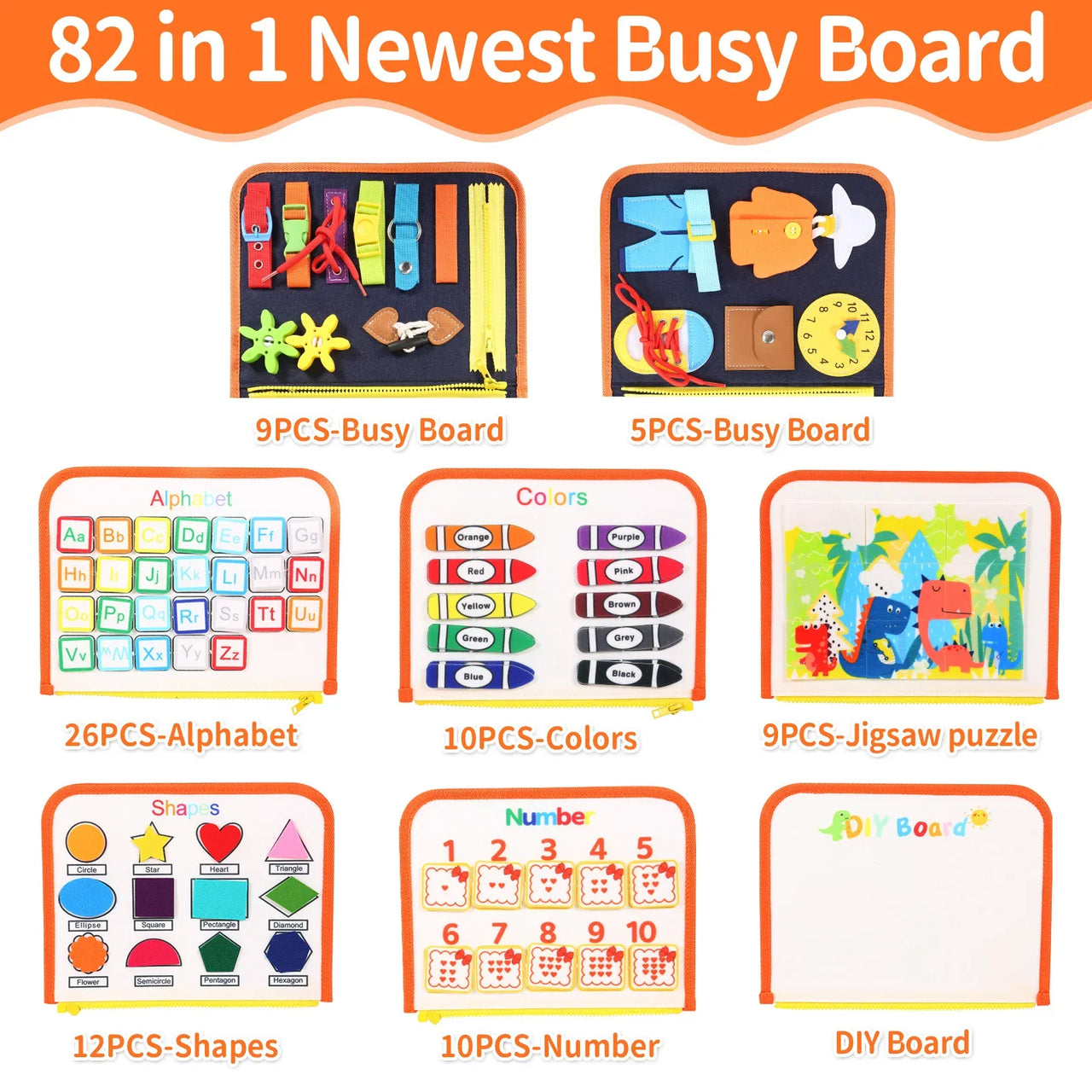 BusyBuddy | Entdecken und Lernen - Montessori Aktivitätenboard für Kleinkinder