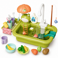 Thumbnail for Set de fregadero para cocina de juguete | Fregadero infantil con juego de pesca y accesorios