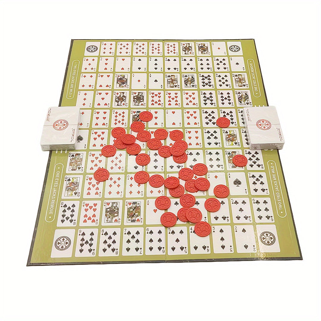 Strategisch Bordspel Sequence voor 2-12 Spelers, Geschikt voor Volwassenen en Kinderen, Bilingual Instructies 3