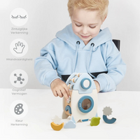 Thumbnail for EcoToys SpaceBlocks | Educatie en Plezier - Houten Raket Blokken Set