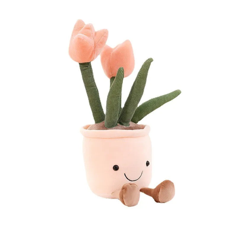 BloomBuddy | Cheerful cuddle fun - Soft plush tulip in playful colors