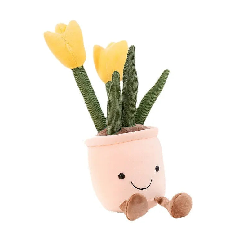 BloomBuddy | Cheerful cuddle fun - Soft plush tulip in playful colors