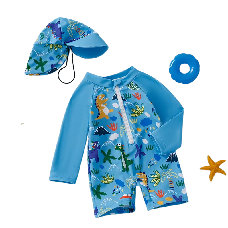 LittleSplash Guard | Set da nuoto UV per neonati con cappellino - Set costume da bagno protettivo per neonati con cappellino
