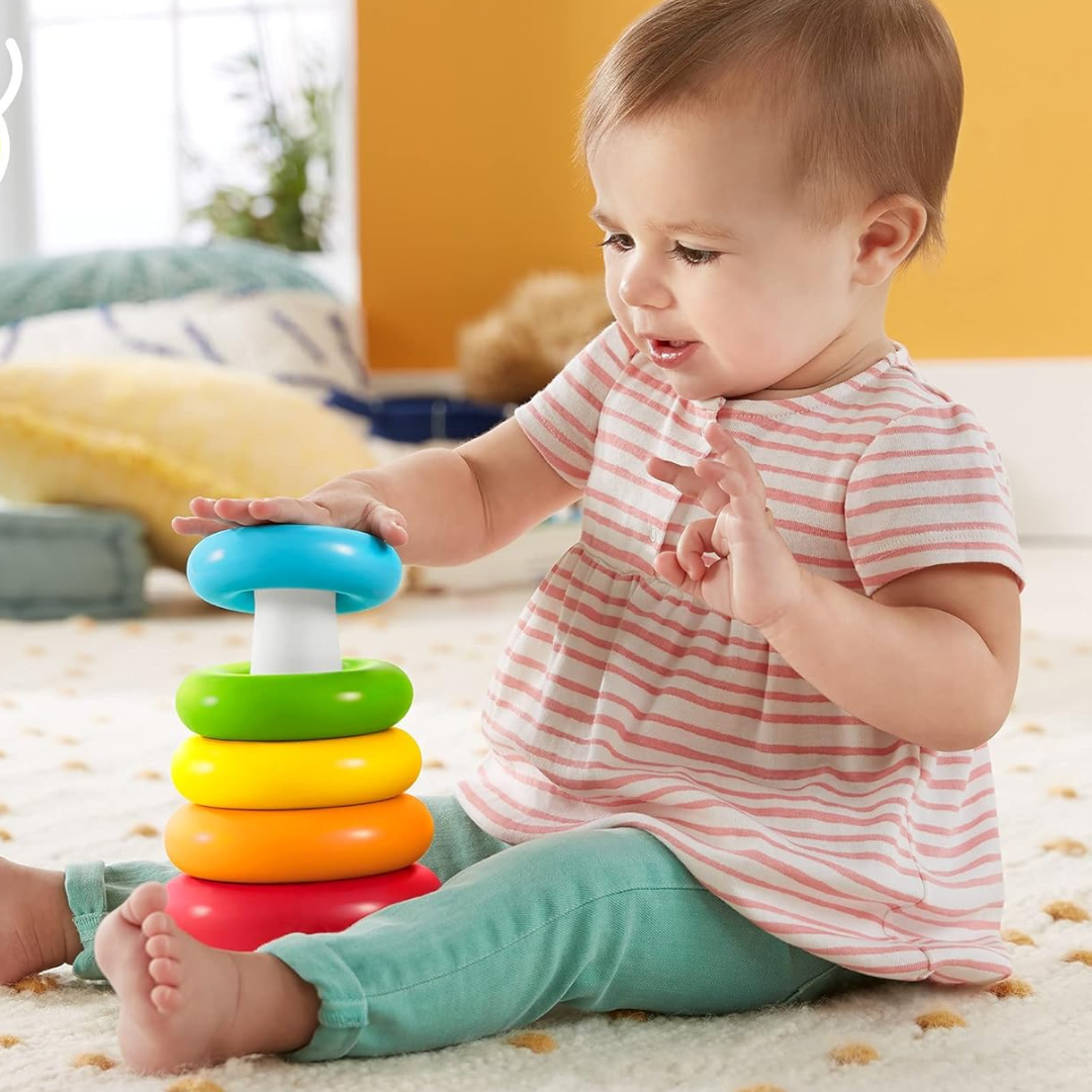 Anelli impilabili | Giocattolo impilabile sostenibile e colorato - Per bambini dai 6 mesi