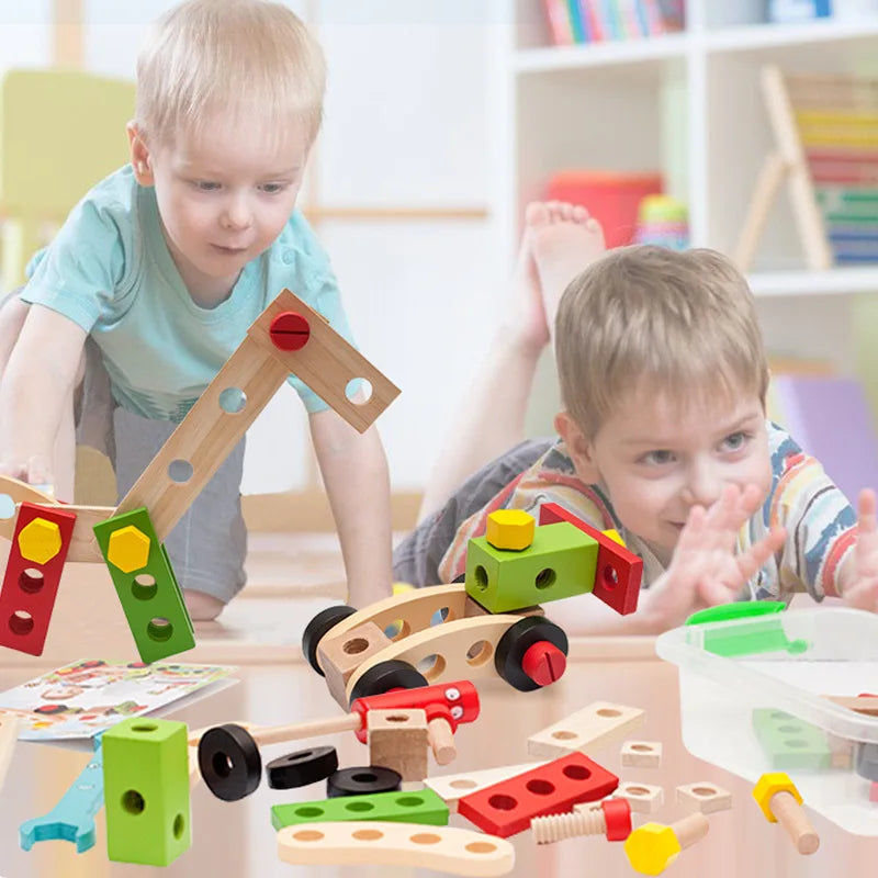 Ecotoys TinyFix | Entdecke den kleinen Handwerker in deinem Kind! - Holz Werkzeugkasten Spielset