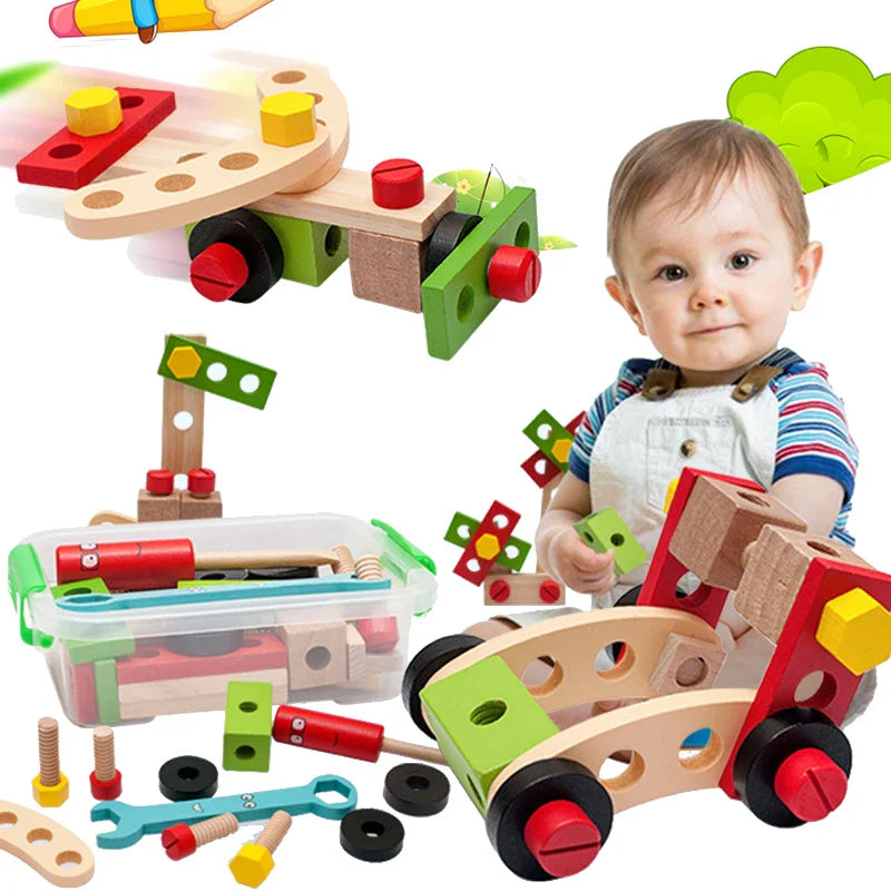 Ecotoys TinyFix | Entdecke den kleinen Handwerker in deinem Kind! - Holz Werkzeugkasten Spielset