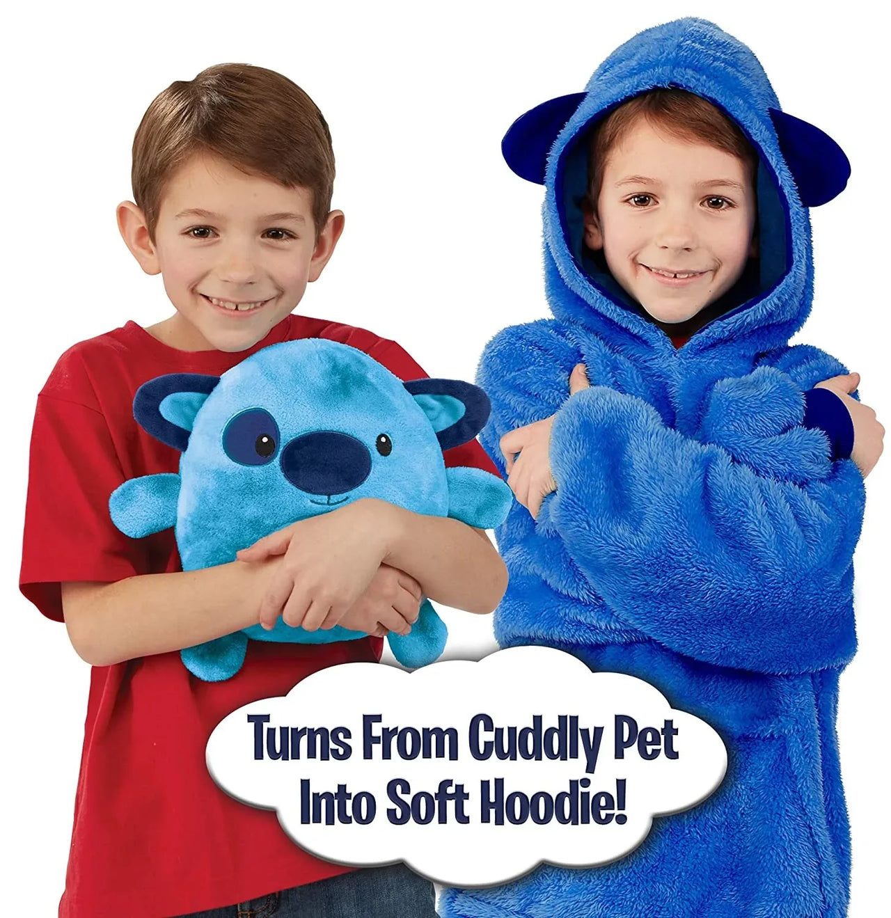 SnugglePals | Knus comfort - 2-w-1 dziecięca bluza z kapturem zwierzątko poduszka zabawka na zimę