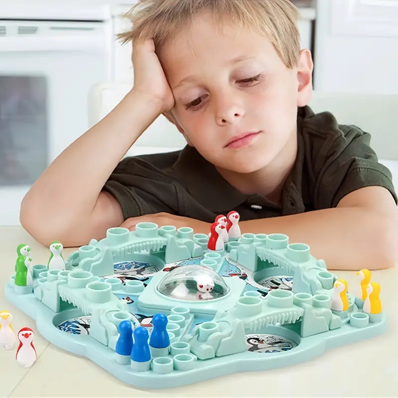 CoolQuest | Scivolo Pinguino - Puzzle da Scrivania per Bambini Gioco con Dadi Giocattolo