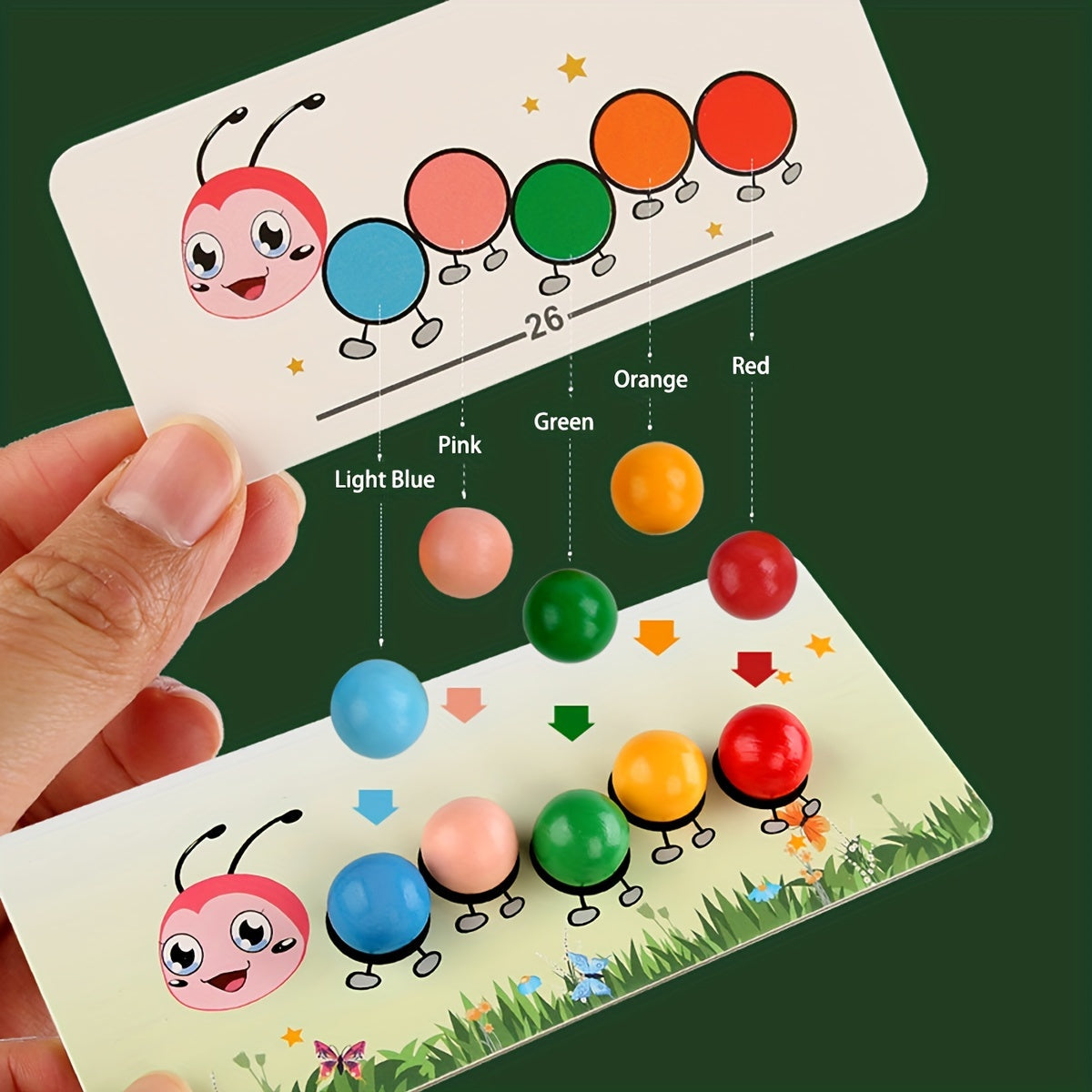 Ecotoys Arcobaleno Worm Stack | Giocando a Impilare - Giocattolo Educativo Montessori per Impilare