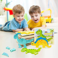 Thumbnail for Ecotoys DinoPuz | Prähistorischer Spaß - Holz-Dinosaurier-Puzzleset