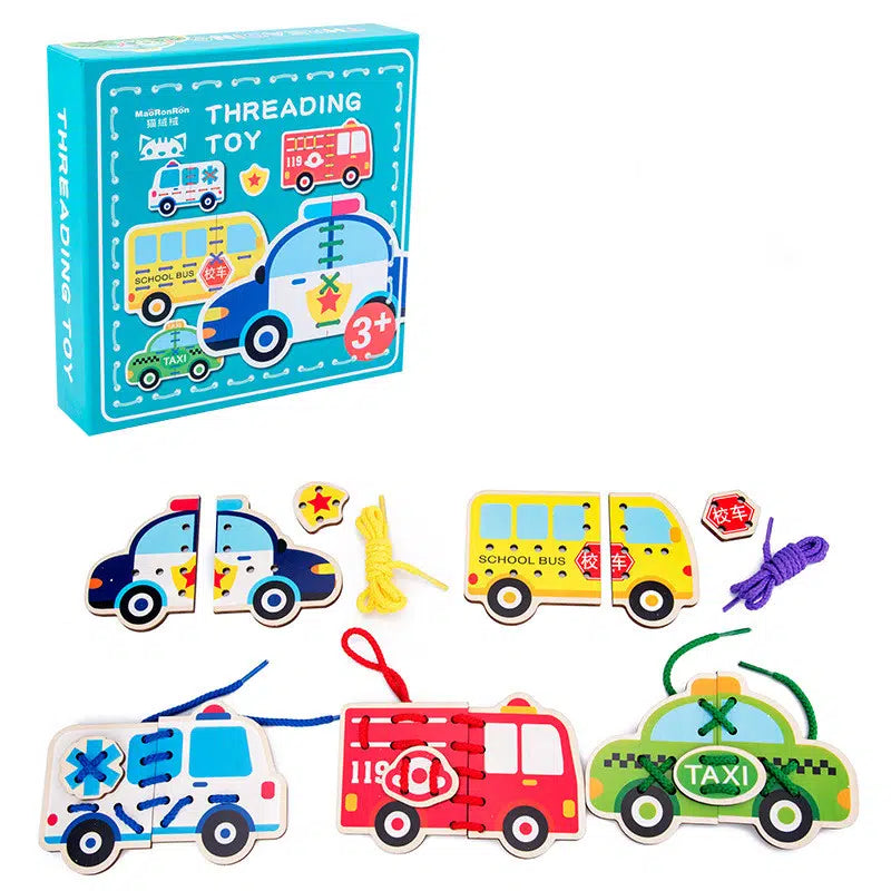 Ecotoys Lace & Learn | Creative lacing - Montessori Wooden Animal Sewing Cards!