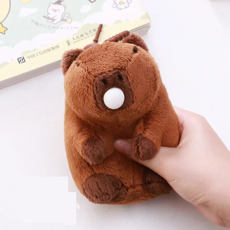 CapyBaraCharm | Verspielt und niedlich - Quetschbare Capybara Schlüsselanhänger mit Sound