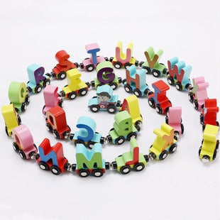EcoToys Puzzle Train | Colorful fun - Educational wooden train with letters and numbers