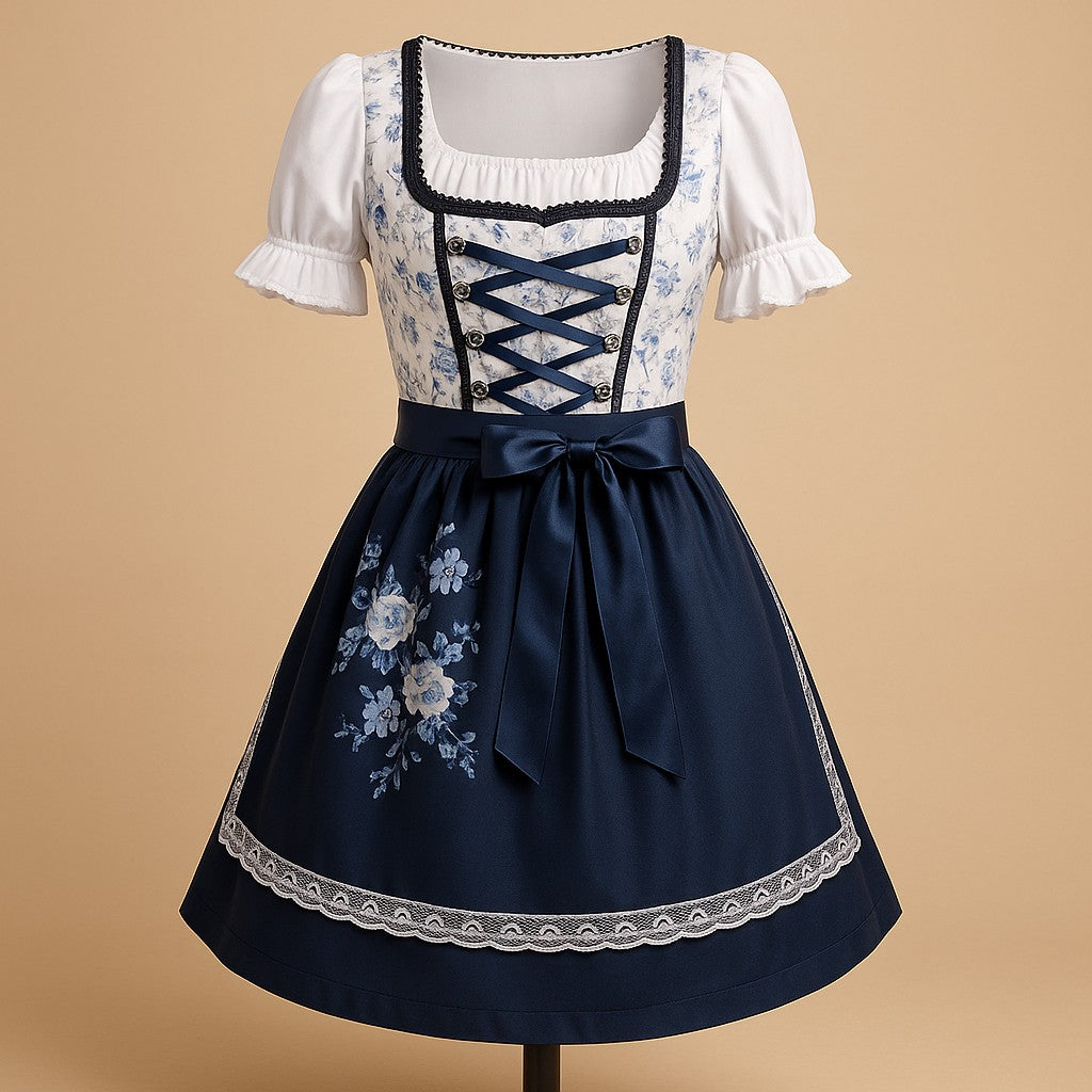 Dirndl Jurk Dames Bloemenprint Korsetdetails | Traditioneel