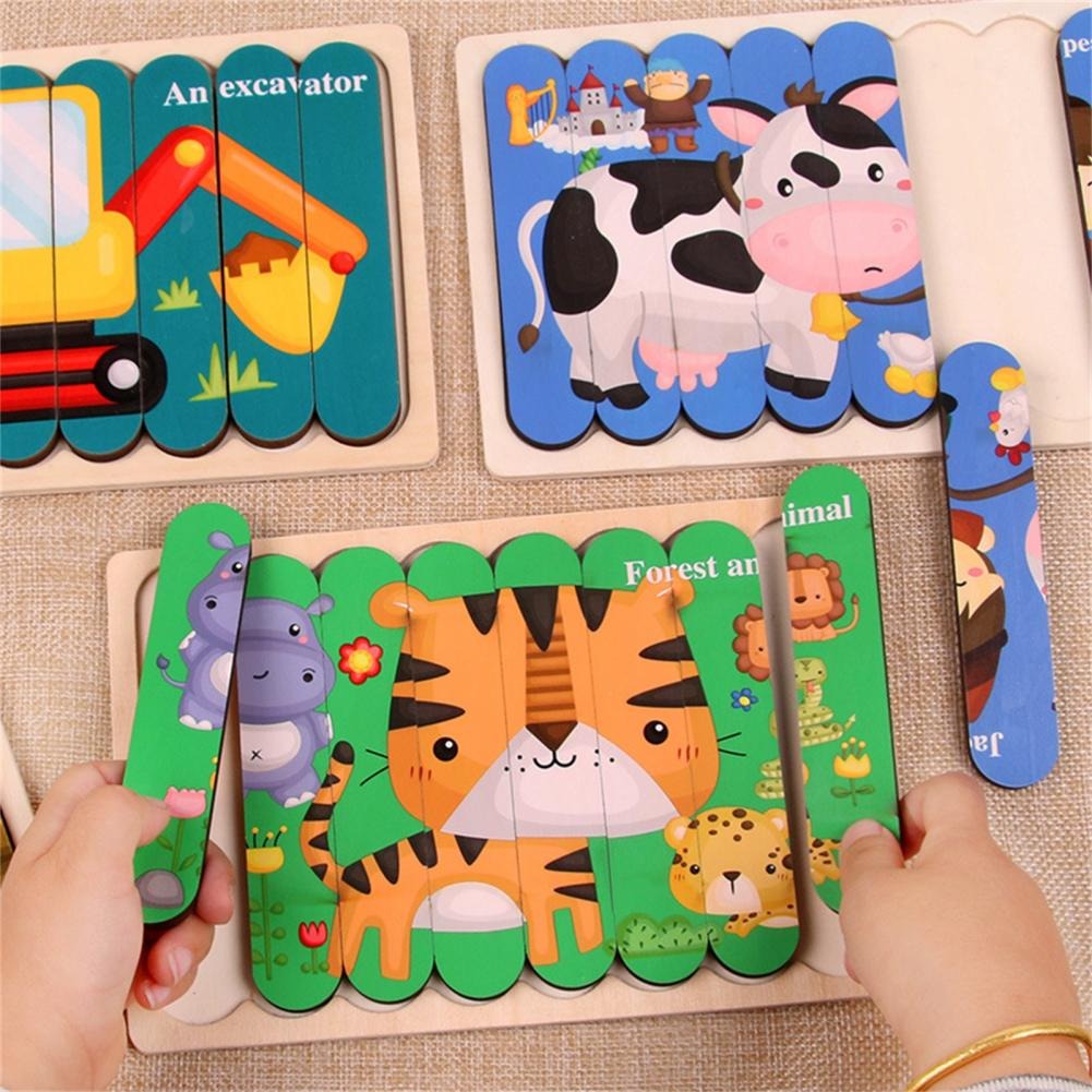 Ecotoys Wooden 3D Vehicle & Fruit Puzzles | Educational Toys for Creative Children - Learn and Play with Puzzles for Your Child