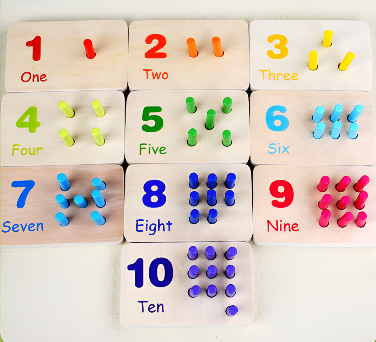 Ecotoys CountWise | Spelenderwijs rekenen - Houten Montessori telbord voor peuters en kleuters!