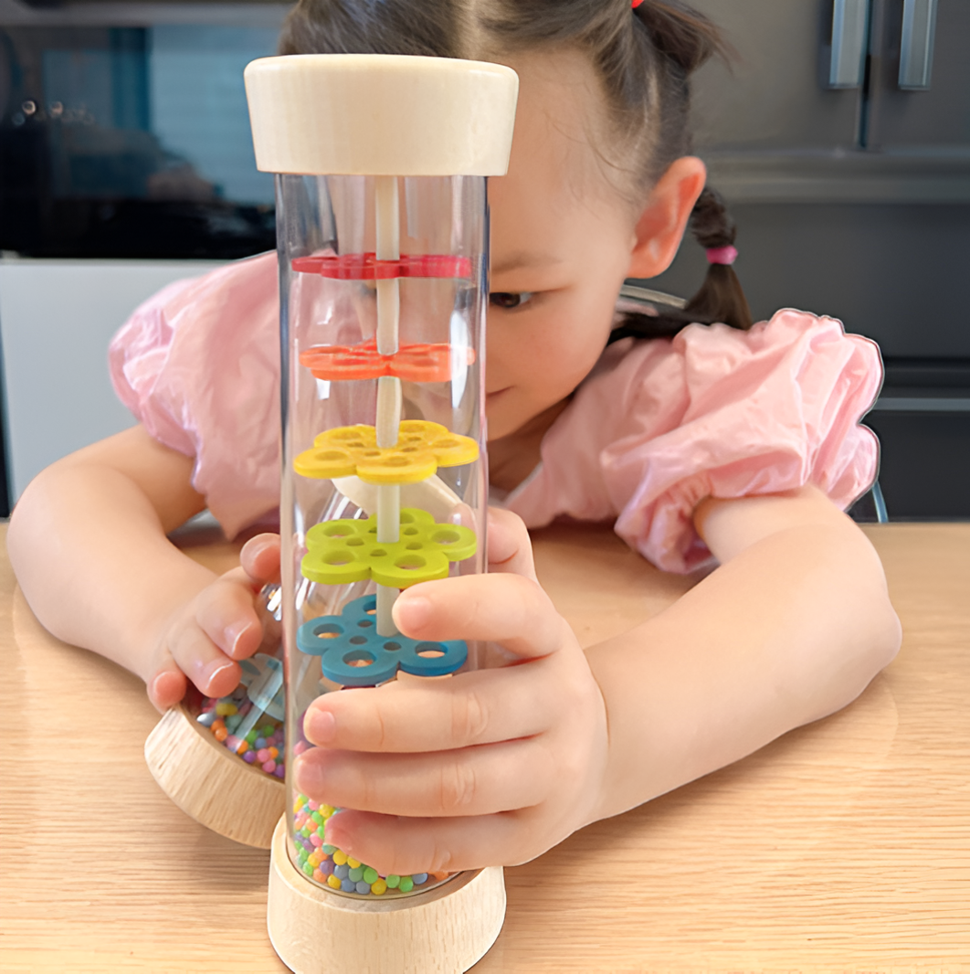 Ecotoys RainTune | Soothing rain music toy - Montessori Wooden Rain Rattle!