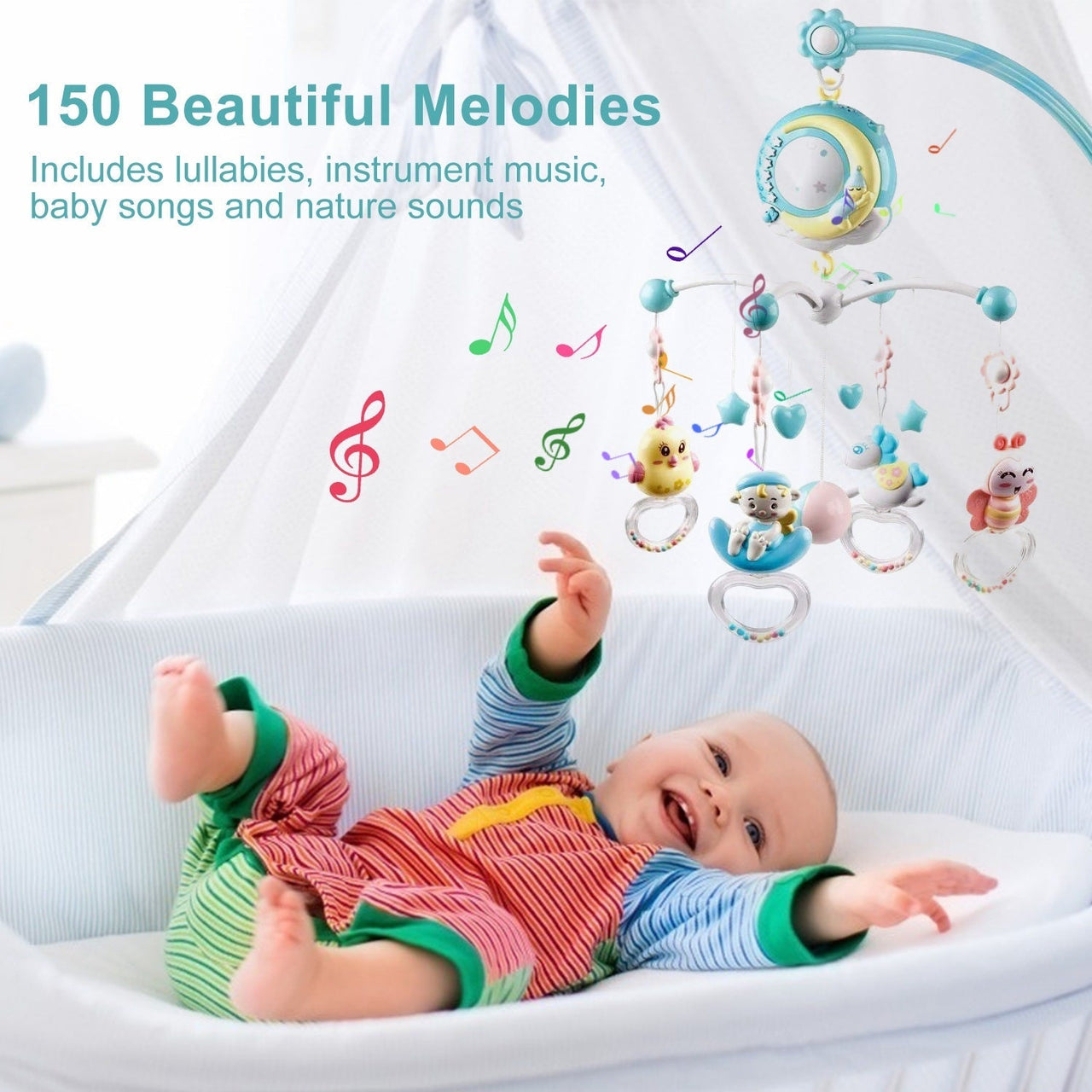 DreamStar Baby Mobile | Brings calm and magic to the cradle - Relaxing and stimulating toy