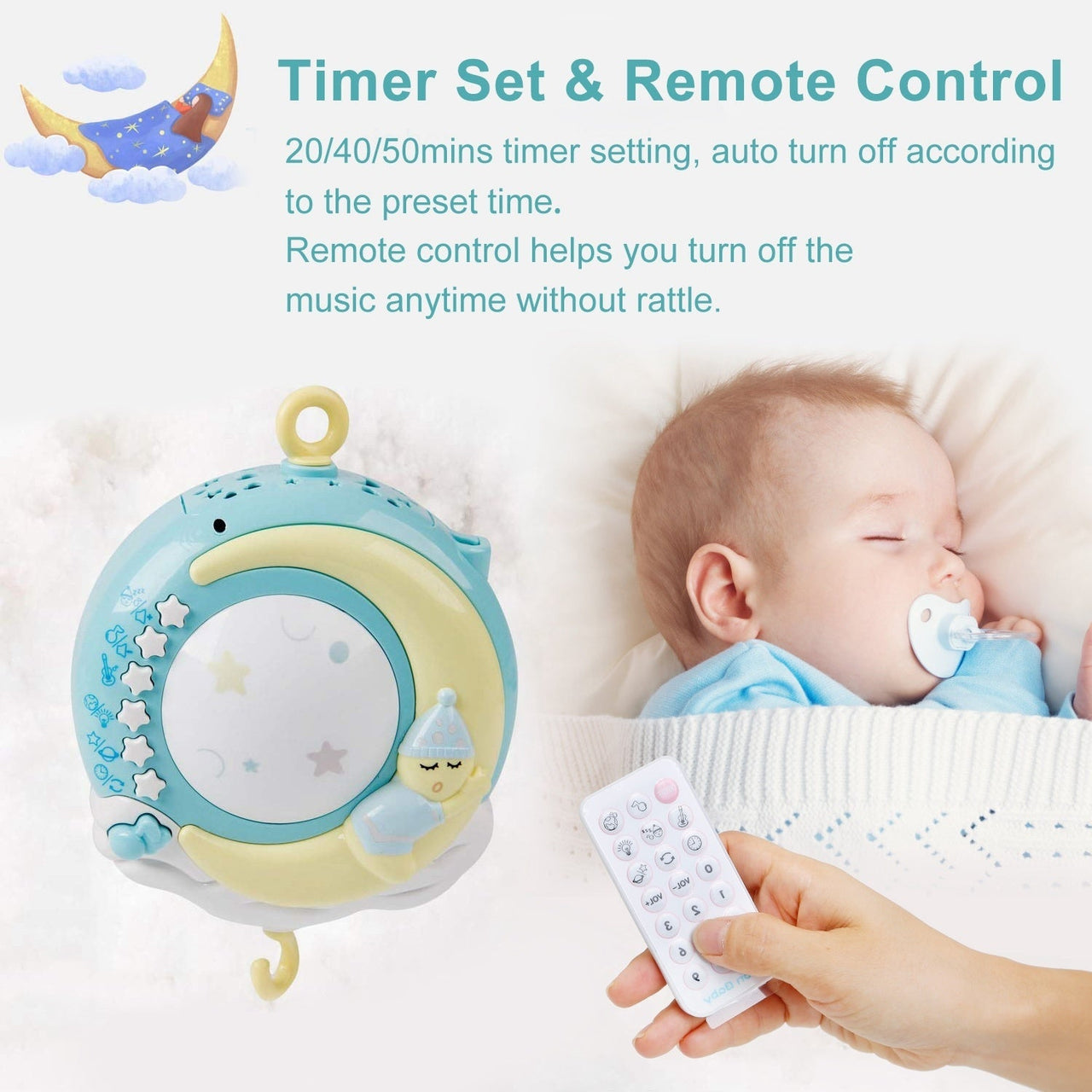 DreamStar Baby Mobile | Brings calm and magic to the cradle - Relaxing and stimulating toy