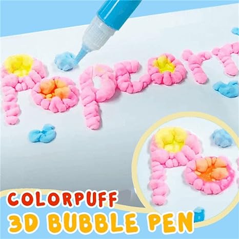 PuffyPop Pennen | Magico divertimento di disegno 3D - Pennarelli colorati fai-da-te che si gonfiano