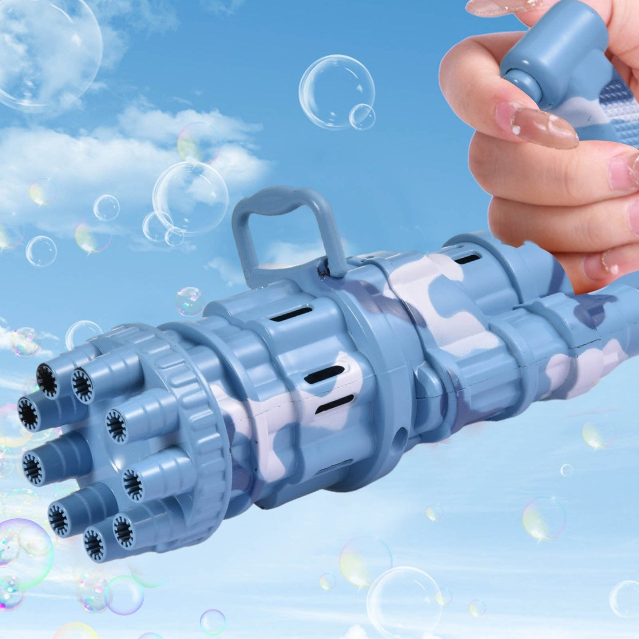 BubbleBlaster | Magiczne widowisko baniek - Automatyczny pistolet Gatling do baniek dla niekończącej się zabawy
