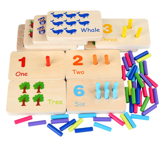 Ecotoys CountWise | Spelenderwijs rekenen - Houten Montessori telbord voor peuters en kleuters!