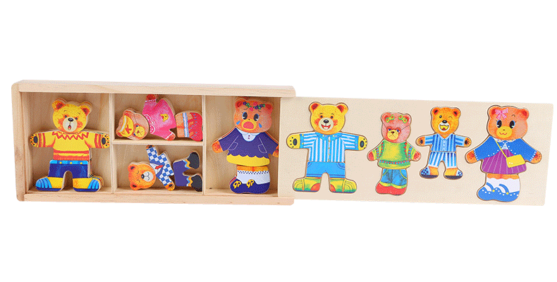 EcoToys ChicCub | Stimulerar kreativitet och fantasi - Klädpussel Boris