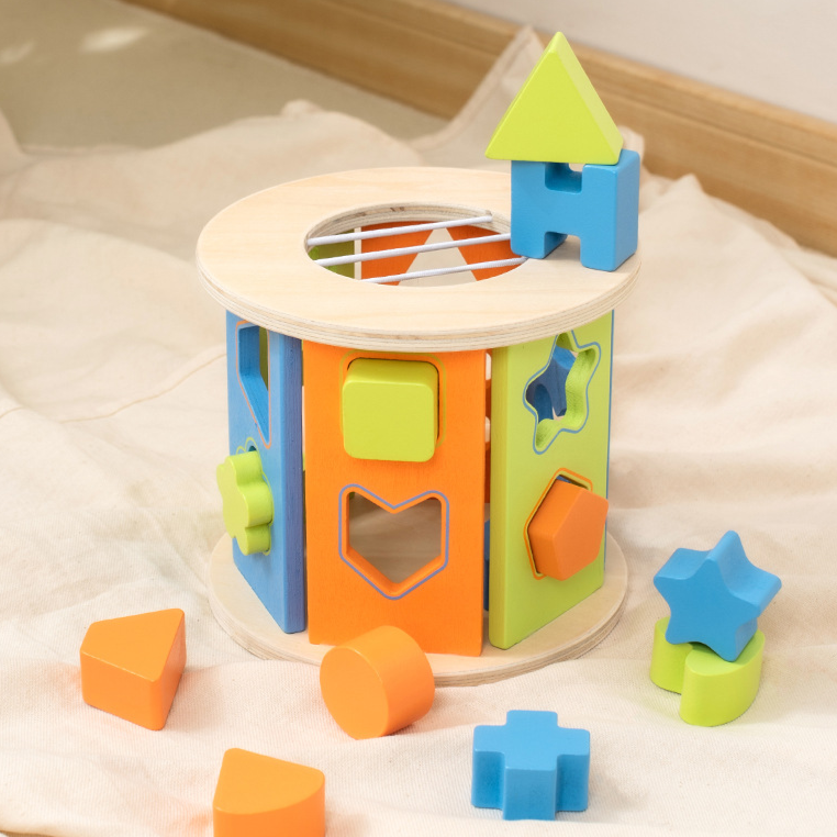 EcoToys Cubo de Brincar WoodBlock | Desenvolver competências - Brinquedo educativo de madeira
