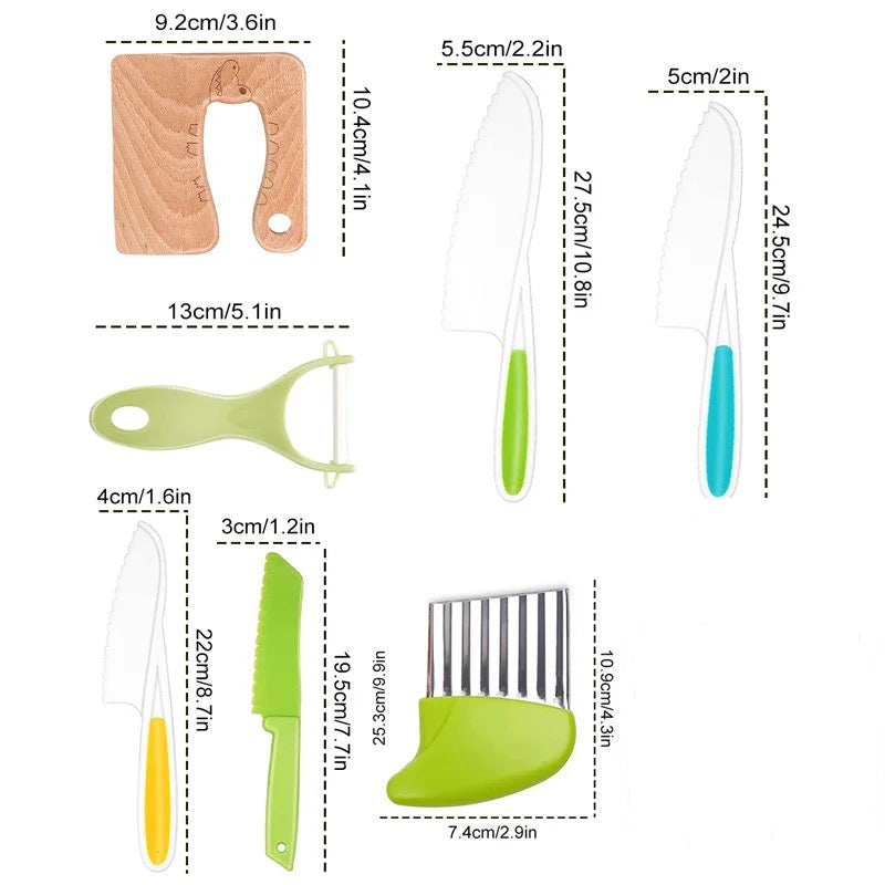 Pieni kokkisarja | Turvallista ja leikinomaista ruoanlaiton oppimista - Montessori-keittiövälineet