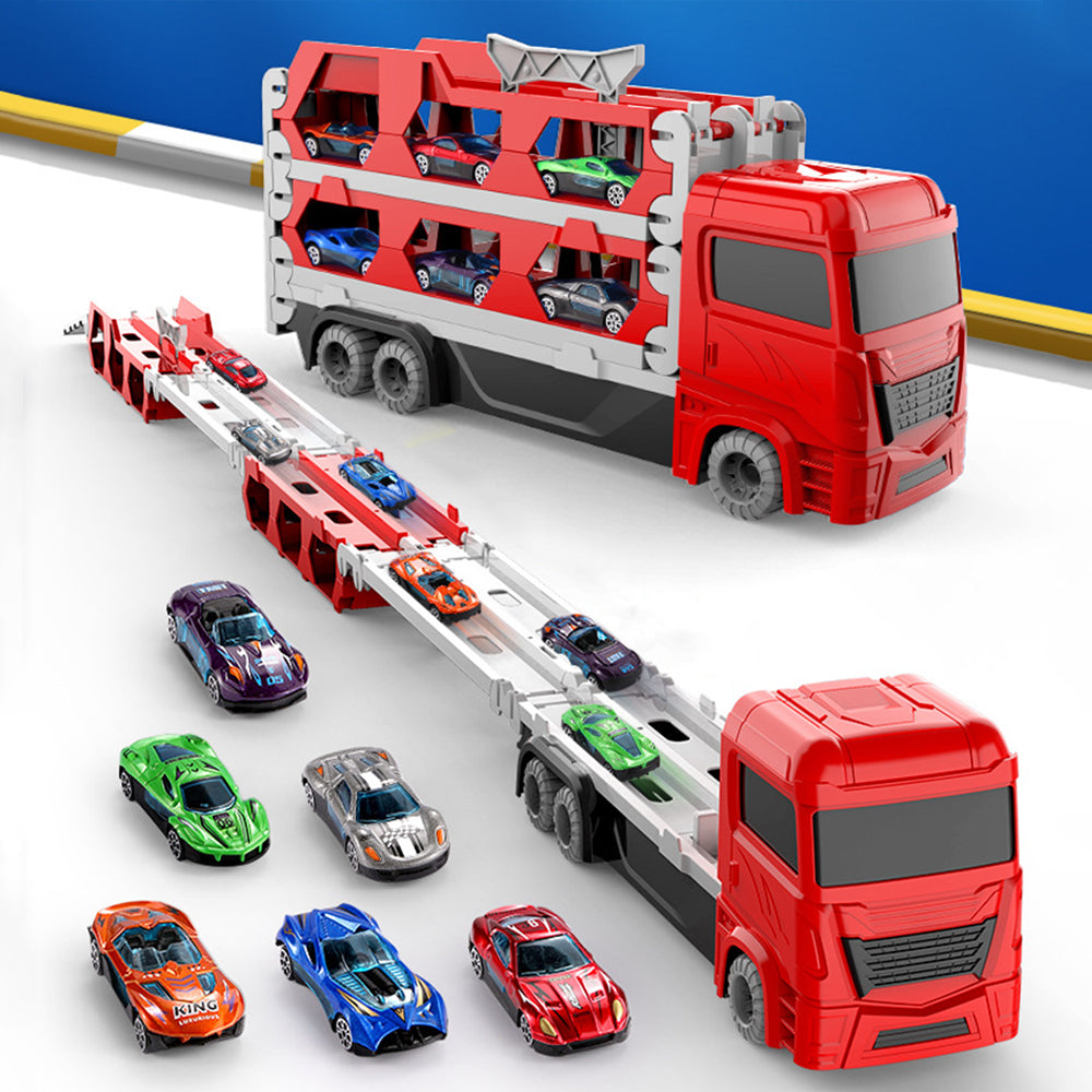 Ciężarówka transportowa zabawka | Ekscytujący - tor wyścigowy i zestaw die-cast