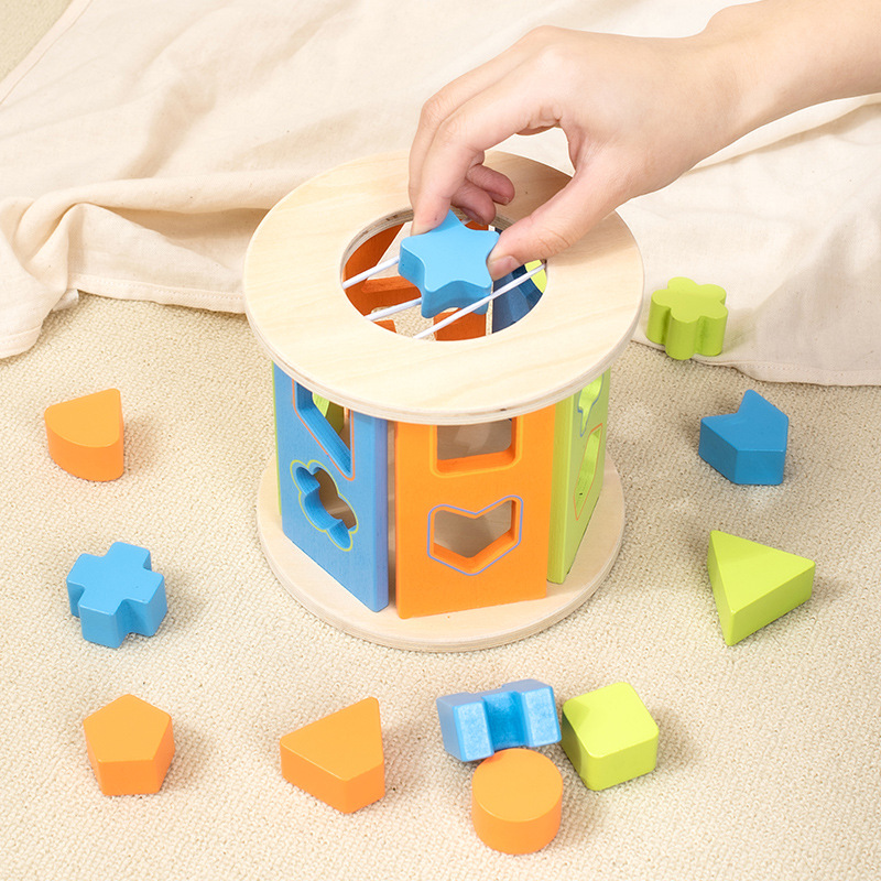 EcoToys Cubo de Brincar WoodBlock | Desenvolver competências - Brinquedo educativo de madeira